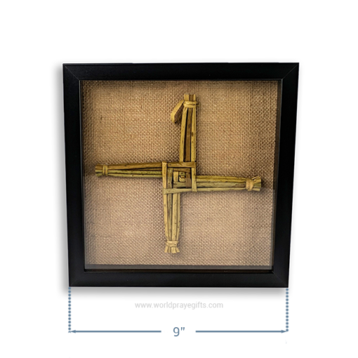 Black Framed Saint Brigid's Cross - Dimensions